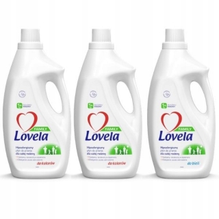 Prací gél - Lovela Rodinná kvapalina Farba Umývanie Biela 3 x 1.85L