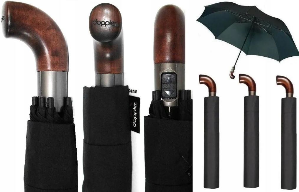 Dáždniky - Automatické, skladacie, xl dáždnik, s Doppler Black, viacstorivorovaným krytom