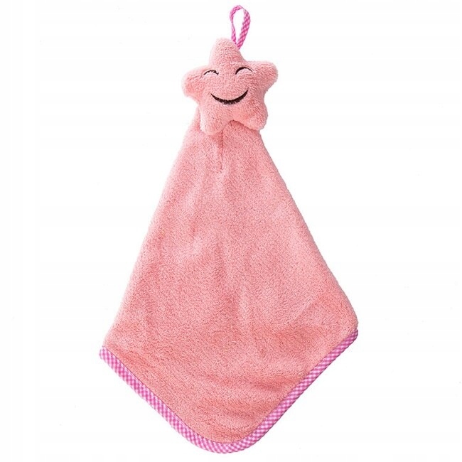 Ružový štýl kreslený úsmev uterák pre deti
