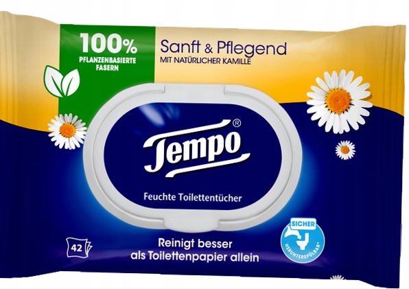 tempo zvlhčené toaletné utierky harmanček