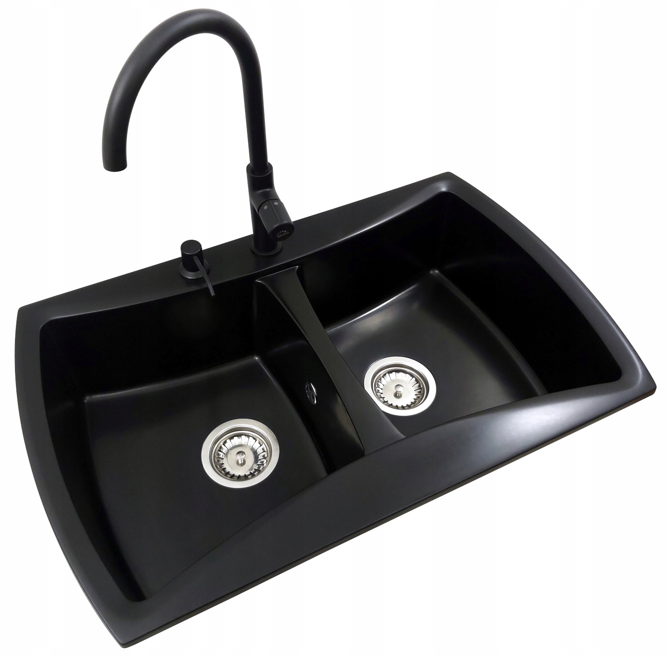 Kuchynská batéria - 2-KOMOROVÝ GRANITOVÝ drez + Faucet_Doser