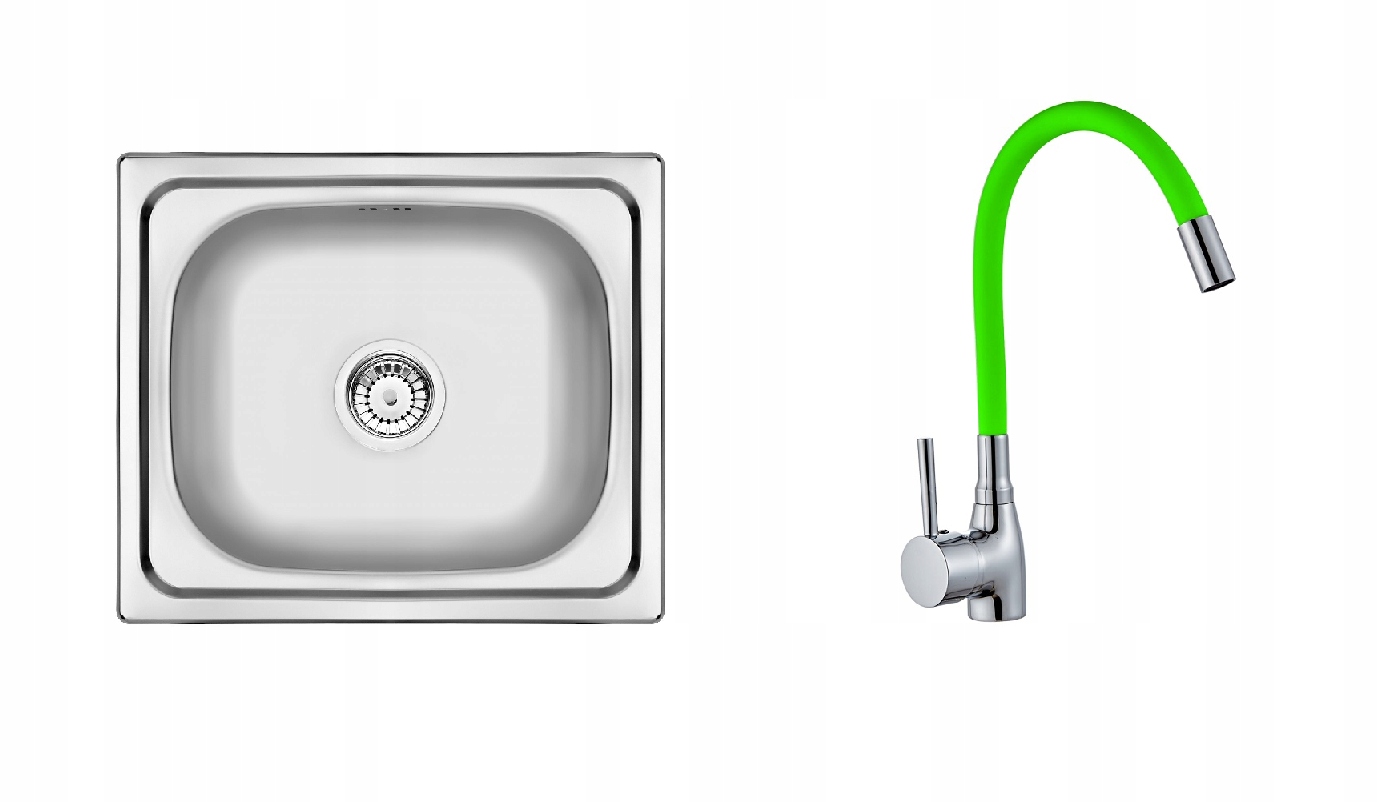 Kuchynská batéria - Single -Chamber Sink 48x43 Zelená batéria