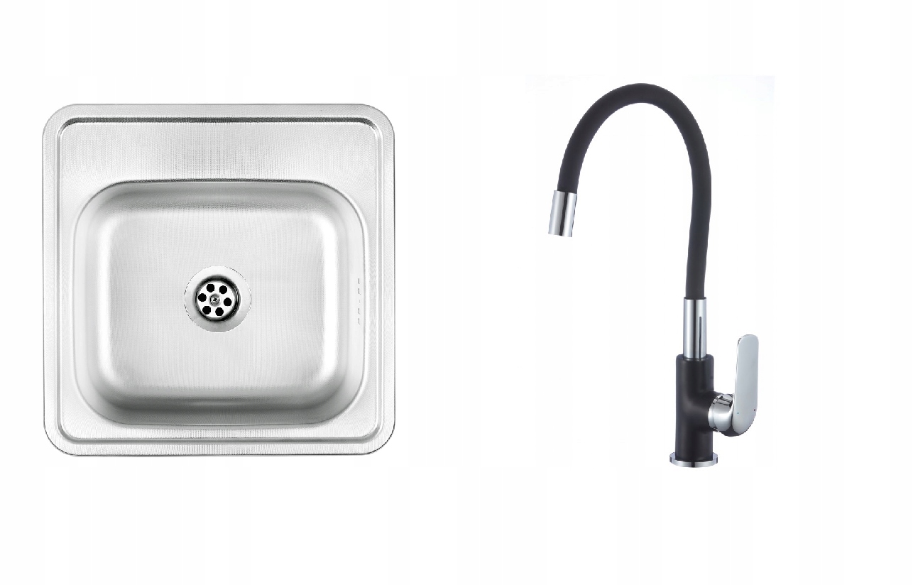 Kuchynská batéria - Single -Chamber Sink Len Flex Black Battery